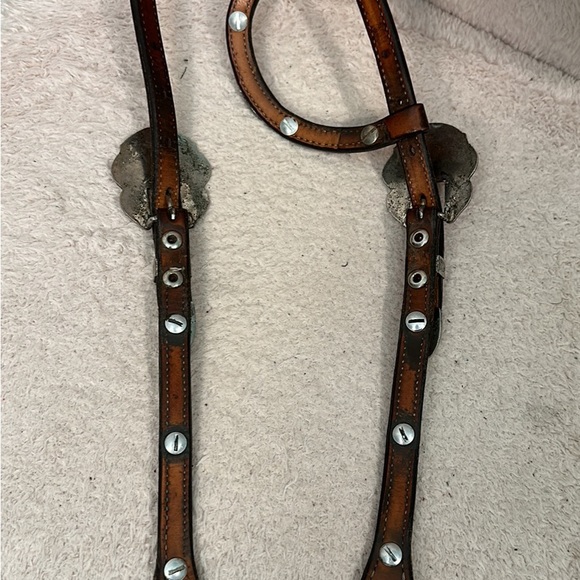 One Eared Western Headstall - light oil - Picture 3 of 6